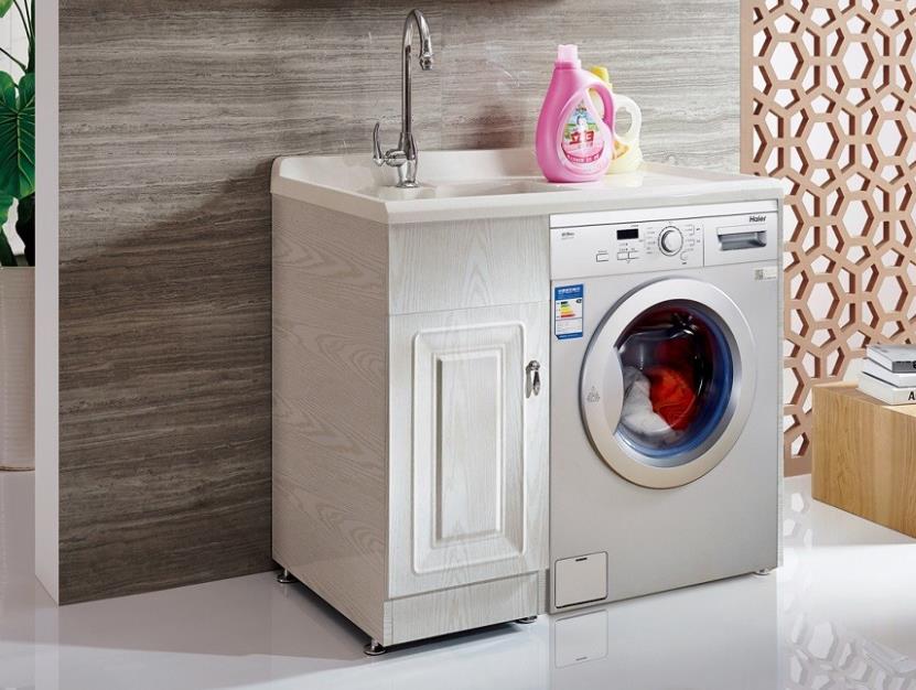 LD2308陽臺洗衣機柜帶小吊柜